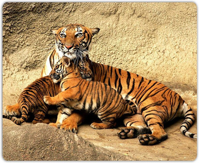 

Lovely Collection Tiger Mother With Cubs Mousepad(Multicolor)