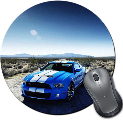 

Rangeele Inkers Blue Fast Racing Car Round Mousepad(Multicolor)