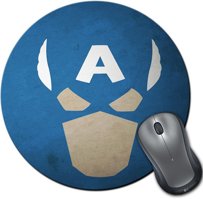 

Rangeele Inkers Captain America Minimals Art Work Round Mousepad(Multicolor)