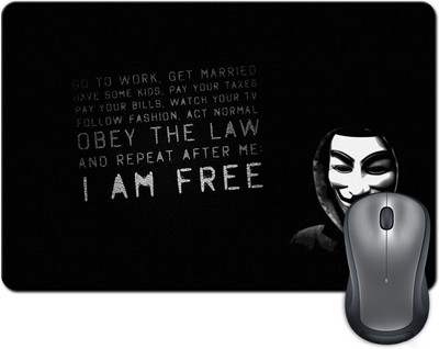 

ShopMantra Anonymous I Am Free Mousepad(Multicolor)