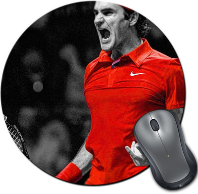 

Rangeele Inkers Roger Federer Cheer Up Round Mousepad(Multicolor)