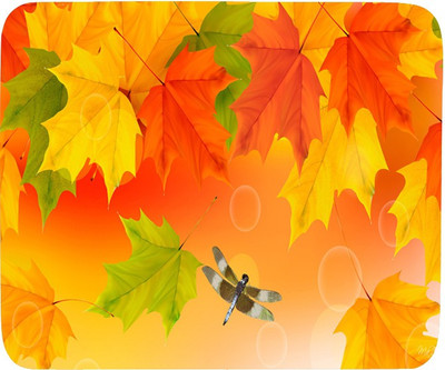 

PhotogiftsIndia Multiple Leaves And Butterfly Mousepad(Multicolor)