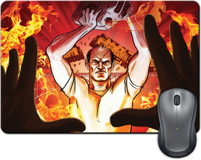

ShopMantra Grand Theft Auto Five Fire Character Illustration Design Mousepad(Multicolor)