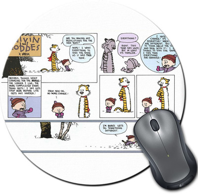

Rangeele Inkers Calvin And Hobbes Story Round Mousepad(Multicolor)