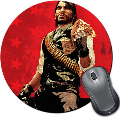 

Rangeele Inkers Red Dead Redemption Wanted Round Mousepad(Multicolor)