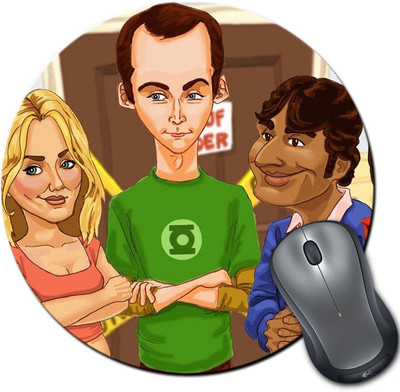 

Rangeele Inkers The Big Bang Theory Caricature Art Work Round Mousepad(Multicolor)