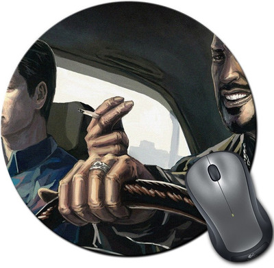 

Rangeele Inkers Movie Painting Art Round Mousepad(Multicolor)