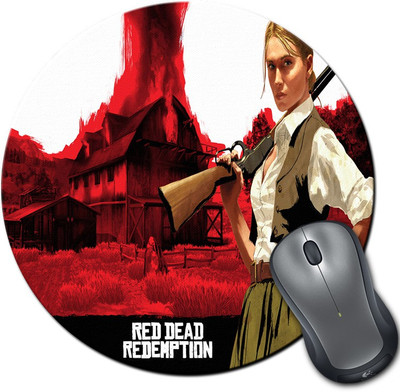 

Rangeele Inkers Red Dead Redemption Girl Round Mousepad(Multicolor)