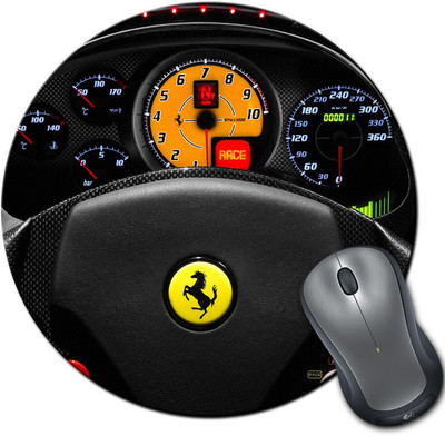 

Rangeele Inkers Ferrari Speed Round Mousepad(Multicolor)