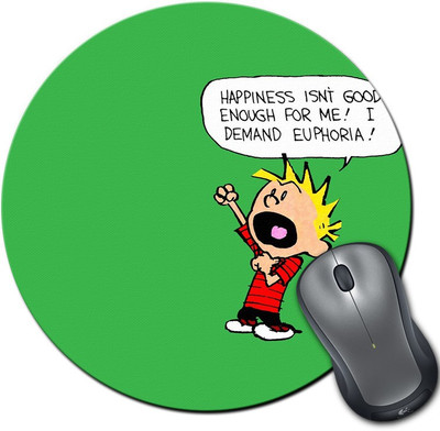 

Rangeele Inkers Calvin About Happiness Round Mousepad(Multicolor)