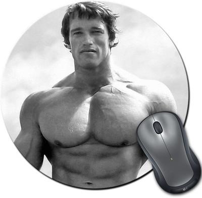 

Rangeele Inkers Arnold Schwarzenegger Vintage Pose Round Mousepad(Multicolor)
