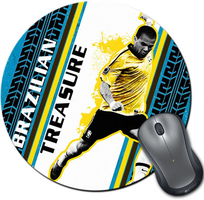 

ShopMantra Dani Alves Brazil Football Round Mousepad- SMMR00000248 Mousepad(Multicolor)
