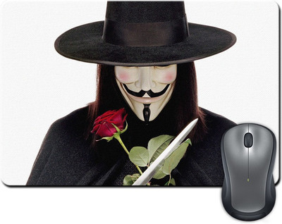 

Rangeele Inkers V For Vendetta Rose And Knife Mousepad(Multicolor)