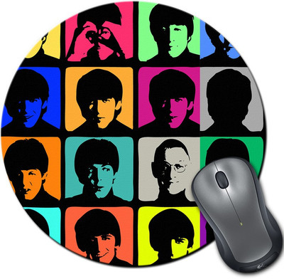 

Rangeele Inkers The Beatles Pop Art Round Mousepad(Multicolor)