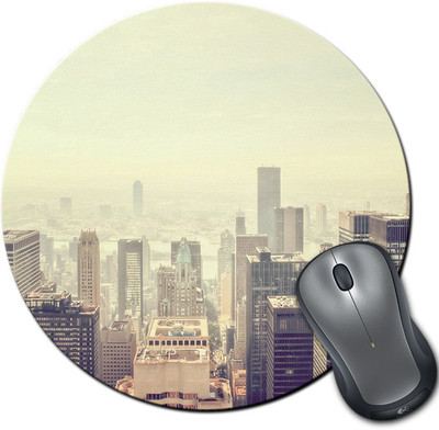 

Rangeele Inkers Beautiful City View Round Mousepad(Multicolor)