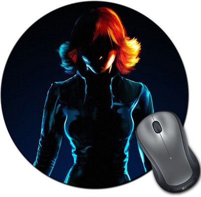 

Rangeele Inkers Black Widow Avengers Round Mousepad(Multicolor)
