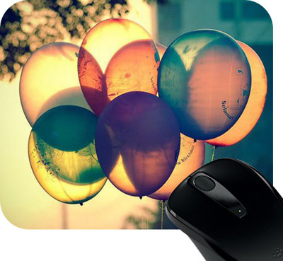 

Huppme Ballons Colorful Photo Square Mousepad(Black)