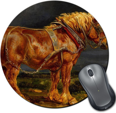 

Rangeele Inkers Horse Painting Round Mousepad(Multicolor)