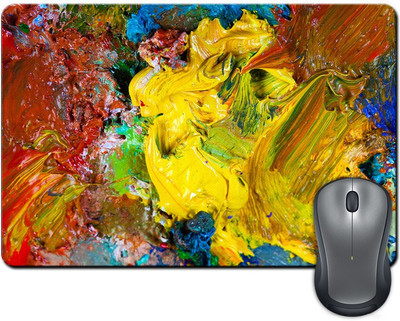 

ShopMantra Abstract Paint Colors on Canvas Mousepad(Multicolor)