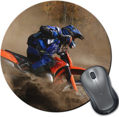 

Rangeele Inkers Dirt Bike Riding Round Mousepad(Multicolor)