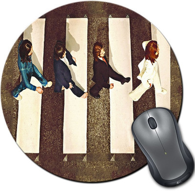 

Rangeele Inkers The Beatles Abbey Road Round Mousepad(Multicolor)