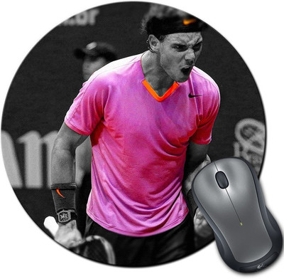 

Rangeele Inkers Rafael Nadal Agry Round Mousepad(Multicolor)