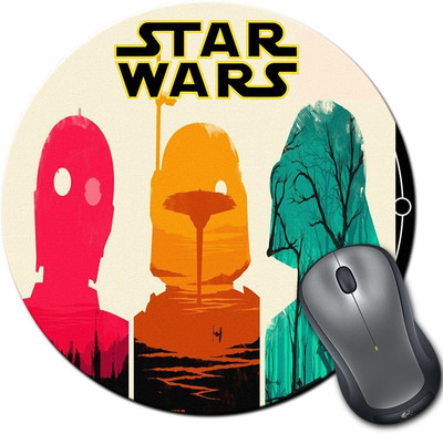 

Rangeele Inkers Star Wars Episodes Art Round Mousepad(Multicolor)