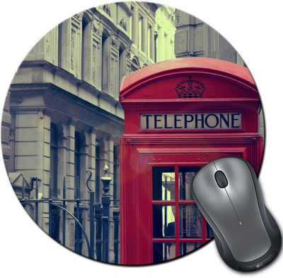 

Rangeele Inkers London Vintage Telephone Round Mousepad(Multicolor)