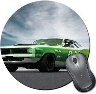 

Rangeele Inkers Green Sports Car Round Mousepad(Multicolor)