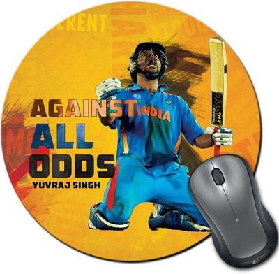 

ShopMantra Yuvraj Singh Against Odds Round Mousepad- SMMR00000335 Mousepad(Multicolor)