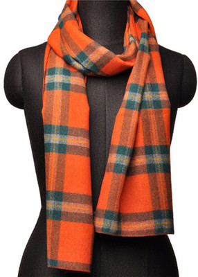 

Aepl Checkered Women's Muffler, Green;orange