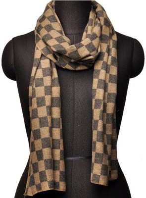 

Aepl Checkered Women's Muffler, Beige;black