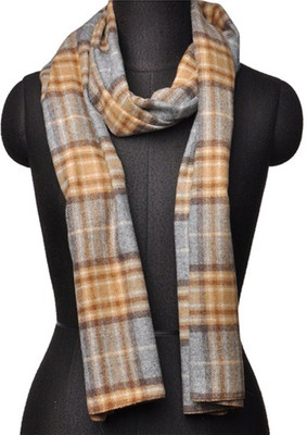 

Aepl Checkered Women's Muffler, Beige;grey