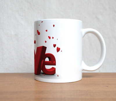 33% OFF on StyBuzz love red heart white valentine Porcelain Mug(300 ml)
