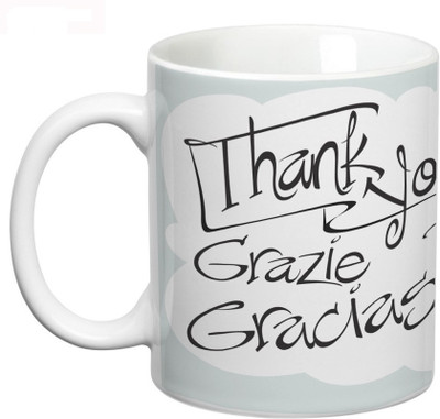 Prithish Thank You Ceramic Mug(330 ml), Multicolor