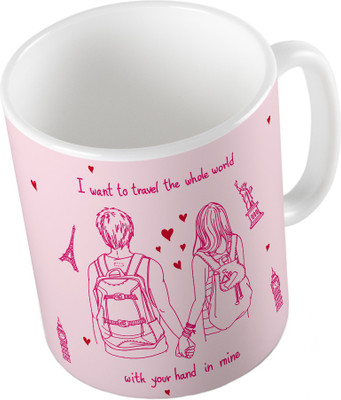 

Home India Pink Designer Romantic Print Coffee 678 Ceramic Mug(300 ml)