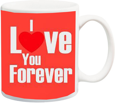 

ME&YOU Gift for Husband/Wife/Boyfriend/Girlfriend on Valentine's Day/Anniversary;I love you forever printed Ceramic Mug(325 ml), Multicolor