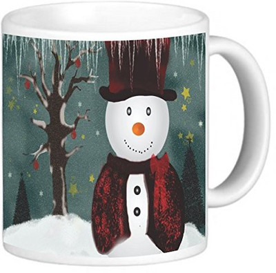 

Rikki Knight LLC Knight Photo Quality Ceramic Coffee, 11 oz, Holidays Snowman Design Ceramic Mug(60 ml), Multicolor