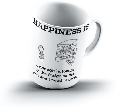 

Ucard Happiness Is1272 Bone China, Ceramic, Porcelain Mug(325 ml), Multicolor