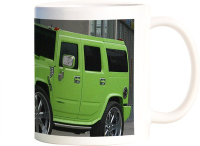 

Rangeele Inkers Green Hummer Awesome Ceramic Mug(300 ml), Multicolor