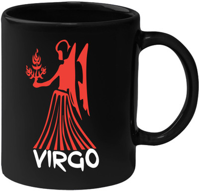 HuppmeGift Virgo Black Ceramic Mug(350 ml)