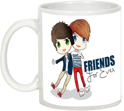 

AllUPrints Gift For Friend - Friends Forever Both Ceramic Mug(325 ml), White