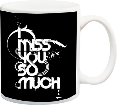 

ME&YOU Valentines Gift ; I Miss You So Much Printed Ceramic Mug(325 ml), Multicolor