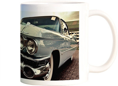 

Rangeele Inkers Blue Vintage Car Ceramic Mug(300 ml), Multicolor