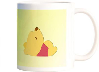 

Rangeele Inkers Pooh Sleeping Ceramic Mug(300 ml), Multicolor