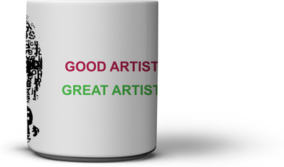 

The Nodding Head 300ml Artist Copy White - Steve Jobs Ceramic Mug(300 ml), Multicolor