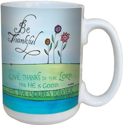 

Tree-Free Greetings Greetings lm43966 Be Thankful by Joanne Fink Ceramic with Full-Sized Handle, 15-Ounce Ceramic Mug(60 ml), Multicolor