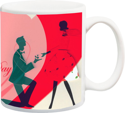 

ME&YOU Gift for Husband/Wife/Boyfriend/Girlfriend/lover;Happy Propose Day Printed Ceramic Mug(325 ml), Multicolor