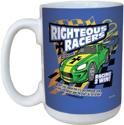 

Tree-Free Greetings Greetings lm44326 Righteous Racers: 1 Corinthians 9:24 Ceramic with Full-Sized Handle, 15-Ounce Ceramic Mug(60 ml), Multicolor