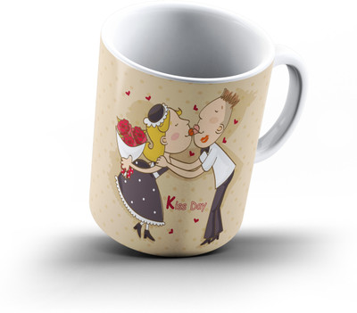 

Ucard Kiss Day742 Bone China, Ceramic, Porcelain Mug(325 ml), Multicolor